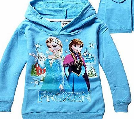 freshbaffs Frozen Elsa amp; Anna Long Sleeve Hoody Top Jumper Outerwear (6-7years)