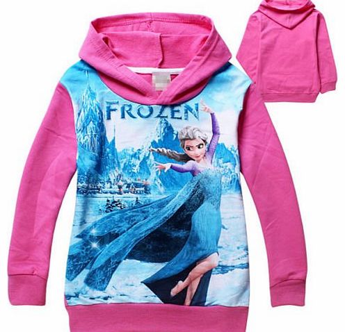 freshbaffs Frozen Elsa Little Girls Hoodies Jacket Outerwear Pink Back/ Blue Front (4-5years)