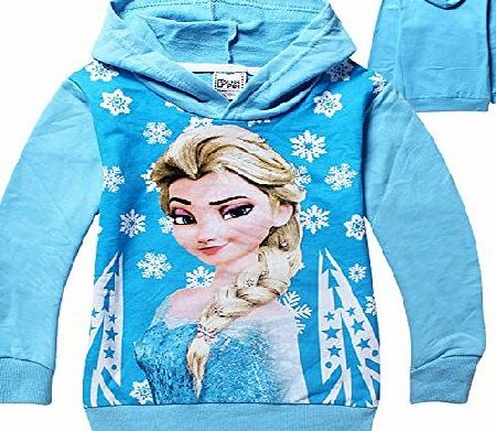freshbaffs Little Girls Frozen Elsa Long Sleeve Hoody Top Jumper Outerwear (3-4years)