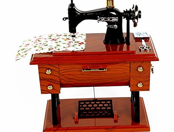 Sewing Machine Music Box ,Vintage Mini Mechanical Style Musical Toy Birthday Mothers Gift