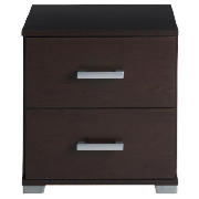 Fresno 2 Drawer Bedside Chest, Wenge Effect
