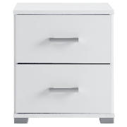 Fresno 2 Drawer Bedside Chest, White