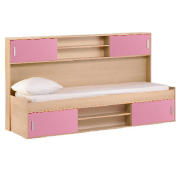 Cabin Bed & Overbed Storage, Pink/Maple