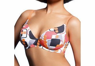 Evolution abstract print bikini top