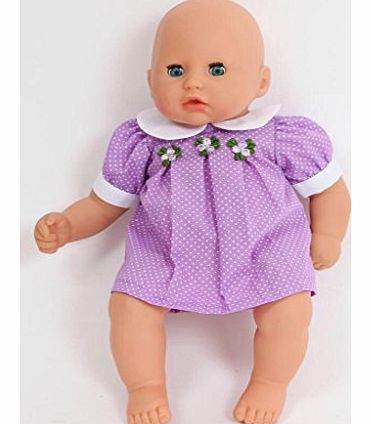 FRILLY LILY  Lilac Spotty Dress for 12-14 inch (30-36 cm) DOLL NOT INCLUDED)Baby dolls , such as My Little Baby Born and My First Baby Annabell