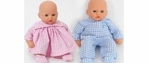 FRILLY LILY TWIN CHECKED OUTFITS, BLUE ROMPER SET ,PINK DRESS SET BY FRILLY LILY FOR. 12-14 INCH 30-35 CM DOLLS SUCH AS GOTZ,CORROLE,ZAPH,MY LITTLE BABY BORN,MY FIRST BABY ANNABELL.[ DOLLS NOT INCLUDED]