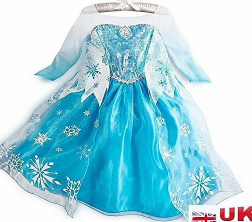 Princess Elsa Blue Party Dressing Up Fancy Dress Outfit (5-6 years)