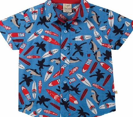 Frugi Boys Frugi Surfs Up Shirt - Cornflower Shark