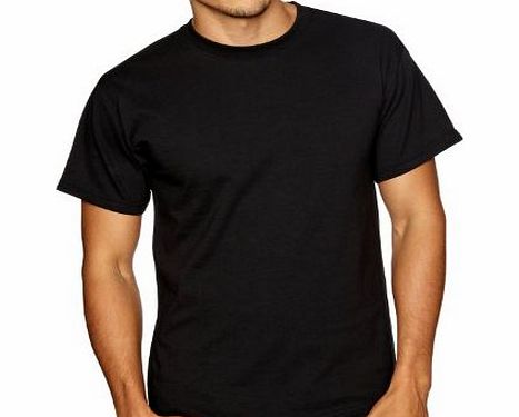 Fruit of the Loom 5 Pack Heavy Mens T-Shirt Black/Black/Heather/Heather/White Large