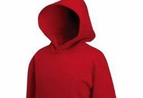 Fruit of the Loom Childrens Hooded Sweatshirt Hoodie (RED, AGE 9/11)
