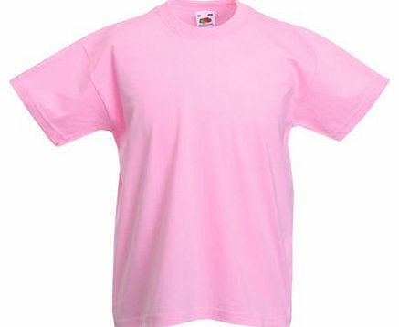 Fruit of the Loom Childrens T Shirt in Pink Size 9-11 (SS6B)