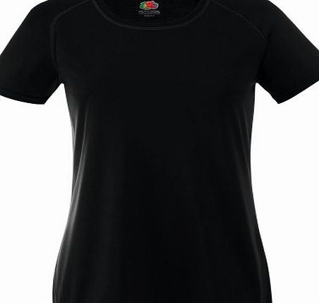Fruit of the Loom  Ladies/Womens Performance Sportswear T-Shirt (L) (Black)