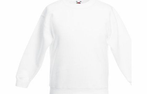 Fruit of the Loom Kids Drop Shoulder Sweatshirt White - 14/15