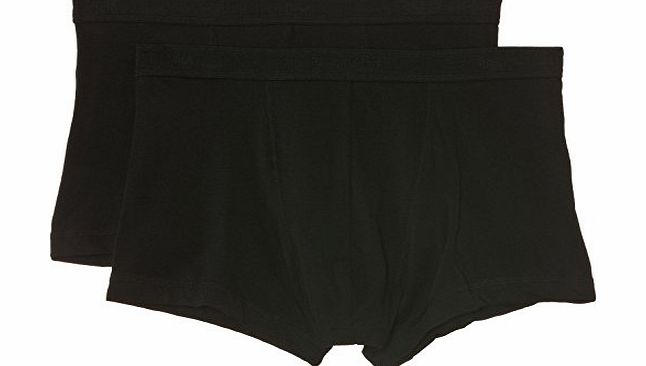 Fruit of the Loom Mens Classic Shoty 2 Pack Boxer Shorts, Black, Medium