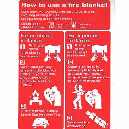 FSSS Ltd FIRE BLANKET HOW TO USE SIGN 200 x 300mm RIGID PLASTIC 1mm