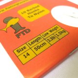 FTD Fishing Tackle Direct 10 FTD Barbed Fishing Hooks to Nylon Size 14.