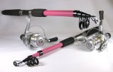 FTD Fishing Tackle Direct FTD Mother and Daughter Pink Fishing Rod and Reel Set
