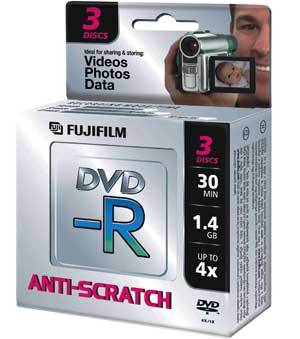 DVD-R 1.4GB - 4x Speed - 8cm for Camcorder - 3 Discs in Jewel Cases