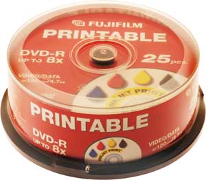 DVD-R 4.7GB - 8x Speed - Spindle of 25 Discs - Printable - TO CLEAR
