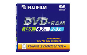 DVD-RAM 4.7GB - 2-3x Speed - Type 4 Removable Cartridge - 5 Discs in Cases