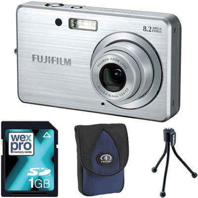 Finepix J10 Silver Compact Camera with Bag,