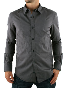 Grey Italen Collar Option Shirt