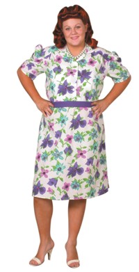 fuller Figure: 1940s Day Dress (Size 16-18)