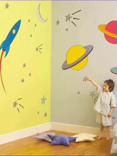 Fun to See Giant Stickers Giant Wall Stickers - Outer Space Room Makeover Kit