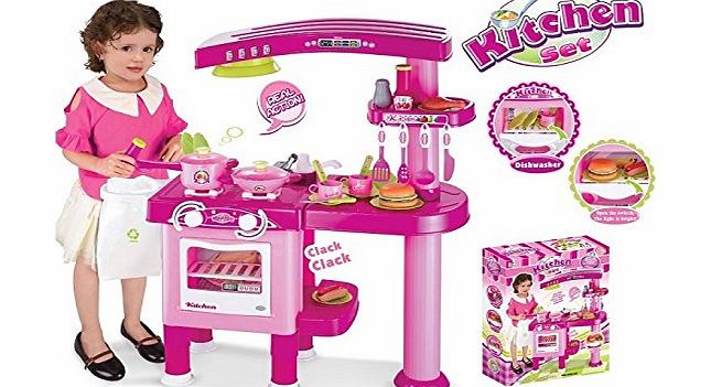 Childrens Kids Large Toy Large Size Kitchen Toddler Pretend Role Play Game with Over 30 Accessories
