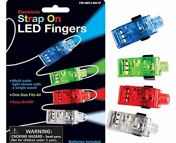 Strap On LED Fingers New Funtime Gadget Electronic Torch Multicolour Light Party