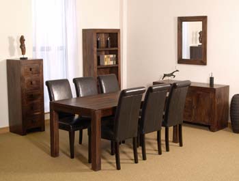 Cube Dining Set with Leather Chairs