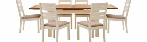 Furniture Village Compton Extending Dining Table with 6 Slatted