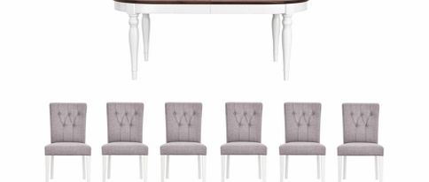 Furniture Village Emily Dining Table and 6 Upholstered Chairs