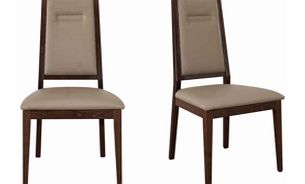 Furniture Village Turin Pair of Faux Leather Dining Chairs