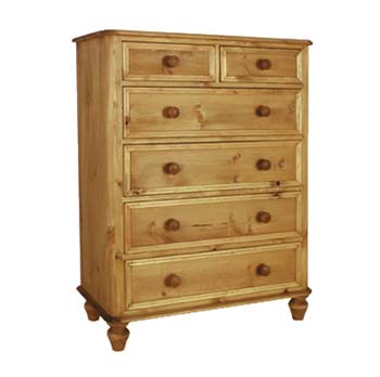 Abbey 2 over 4 Pine Chest of Drawers