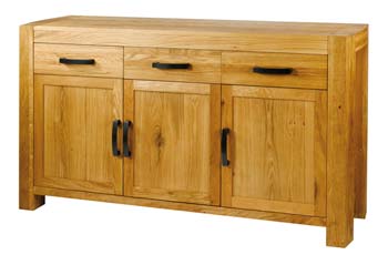 Furniture123 Acadie Solid Oak 3 Door 3 Drawer Sideboard