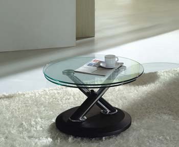 Furniture123 Acai Glass Extending Coffee Table in Black