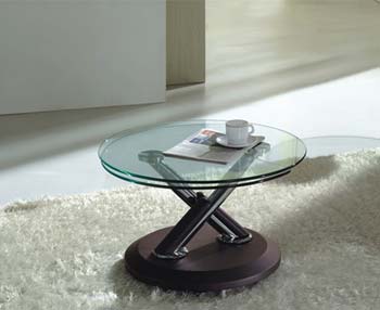Acai Glass Extending Coffee Table in Brown