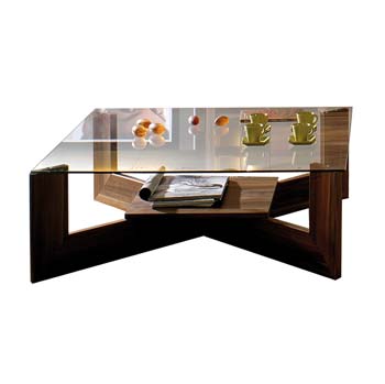 Adeline Square Coffee Table with Glass Top