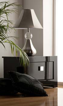 Furniture123 Bari High Gloss Black 1 Drawer Bedside Chest