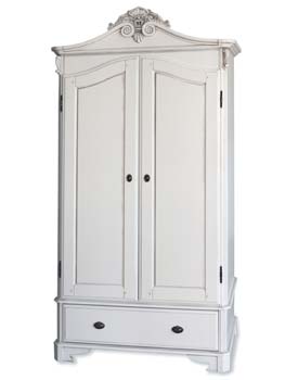 Beau White Double Wardrobe with Drawer