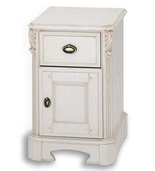 Furniture123 Beau White Narrow Bedside Cabinet