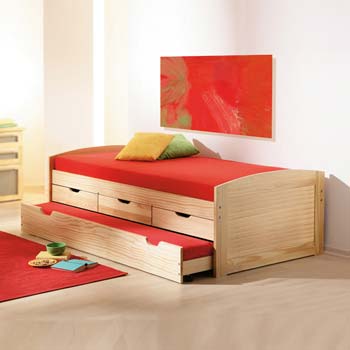 Furniture123 Bop Pine Trundle Guest Bed