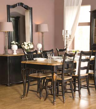 Furniture123 Bourges Black Extending Dining Table