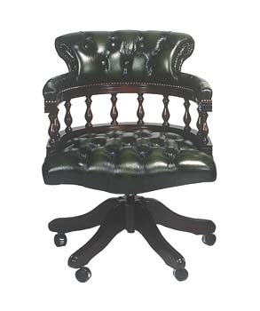 Furniture123 Captain Leather Swivel Chair