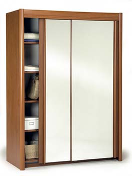 Furniture123 Carlene Mirrored Wardrobe in Lugano Cherry