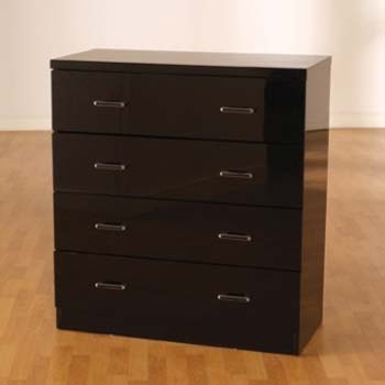 Furniture123 Charisma High Gloss 4 Drawer Chest in Black