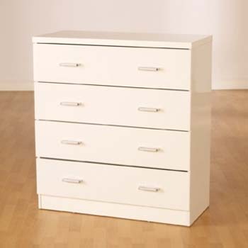 Furniture123 Charisma High Gloss 4 Drawer Chest in White