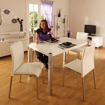 Furniture123 Charisma High Gloss Rectangular Dining Set in