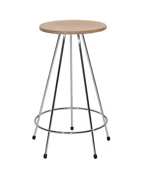 Furniture123 Cheeko Stool with Wooden Seat